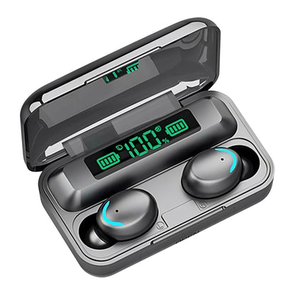 Audifonos In-ear Inalambricos Keluona F9-5 Bluetooth Tactil Cancelacion De Ruido Color Negro Con Luz Led