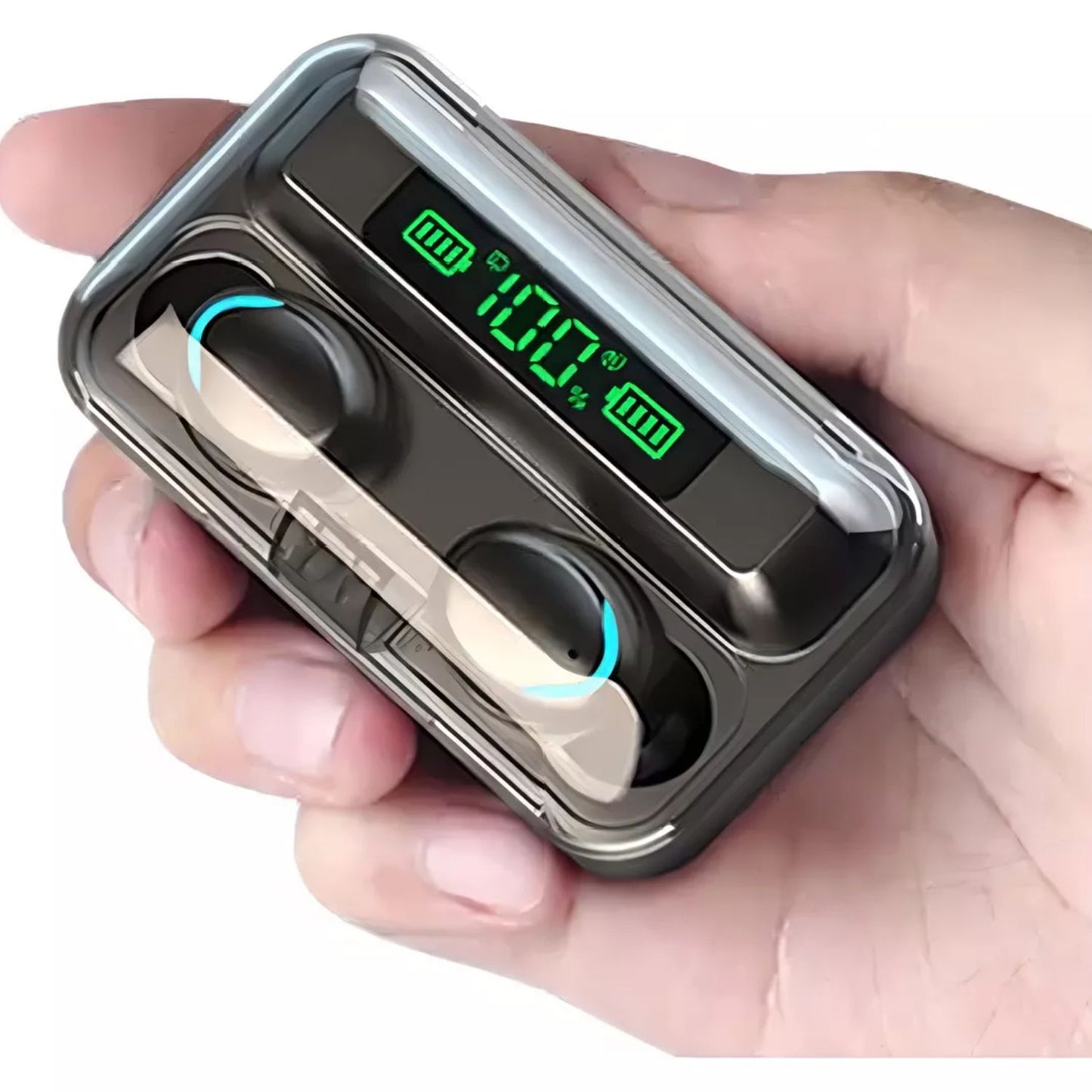 Audifonos In-ear Inalambricos Keluona F9-5 Bluetooth Tactil Cancelacion De Ruido Color Negro Con Luz Led